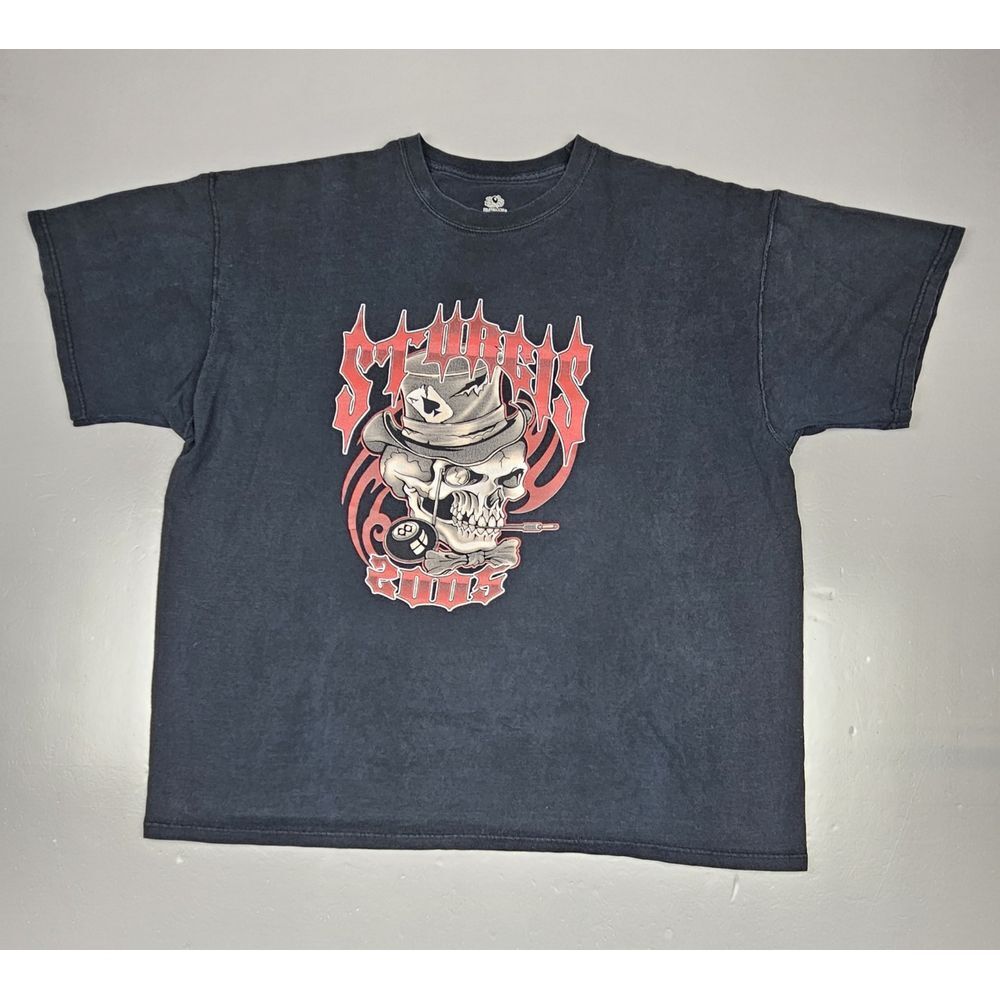 Sturgis Bike Week T-Shirt Mens 2XL. Vintage 2005‎ Skulls Eightball Motorcycle